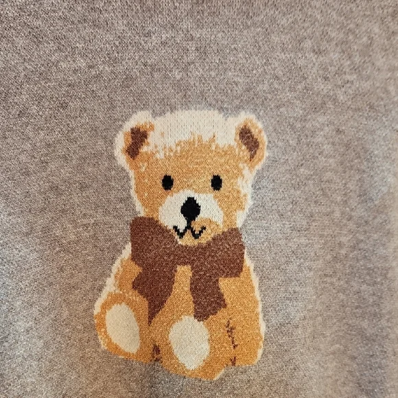 Faded Rose Gray Bear Long Sleeve Sweater Size Small Novelty - Picture 3 of 8